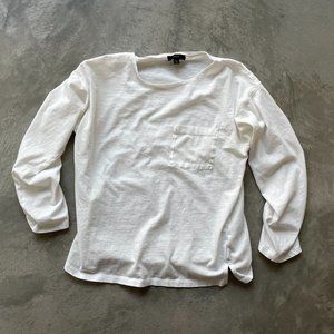 J. Crew White Relaxed Fit Wide Long Sleeve T-Shirt Size X-Small